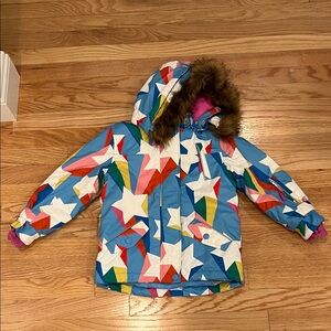 Boden Colorful Star Patterned Hooded Coat